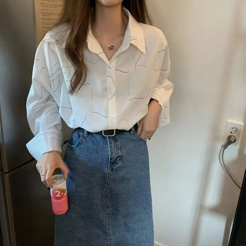 With Designs Shirts & Blouses for Women Pattern New 2025 Beautiful in Promotions Fashion Luxury Designer Pretty White Woman Top