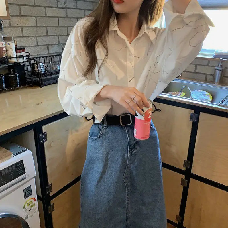 With Designs Shirts & Blouses for Women Pattern New 2025 Beautiful in Promotions Fashion Luxury Designer Pretty White Woman Top