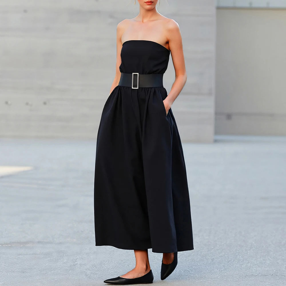 Mia Muse Dresses All Season Fashion Korean Plain Bubble Sleeve Off Shoulder Boat Neck Midi A-Line Anniversary Milkmaid Dresses